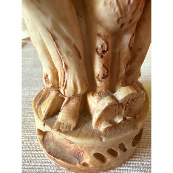 Vintage Resin Carved Vase – Exotic Temple Ladies Figurative Folk Art Decor - Picture 7 of 14